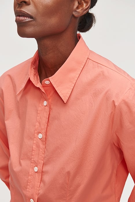 ORG COTTON FITTED SHIRT RADIANT CORAL 3
