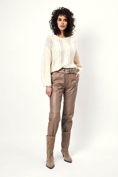 CINQUE LEATHER RIVET BELT PURE TAUPE 2