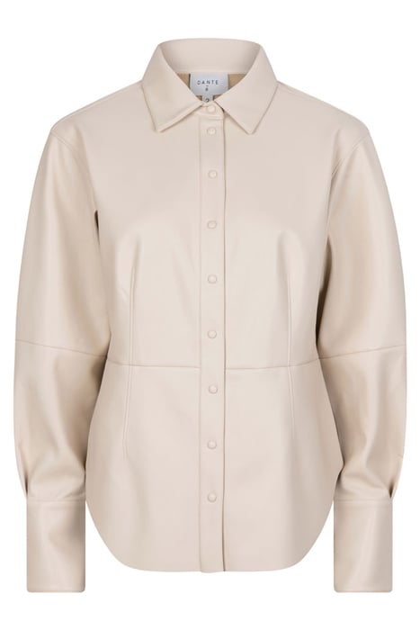 AKIRA FAUX LEATHER SHIRT CHALK 3