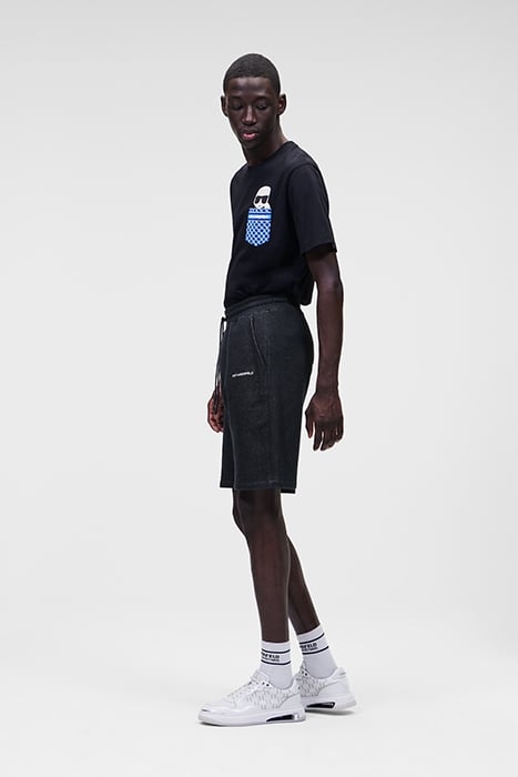 JERSEY DENIM SWEAT SHORTS NAVY 5