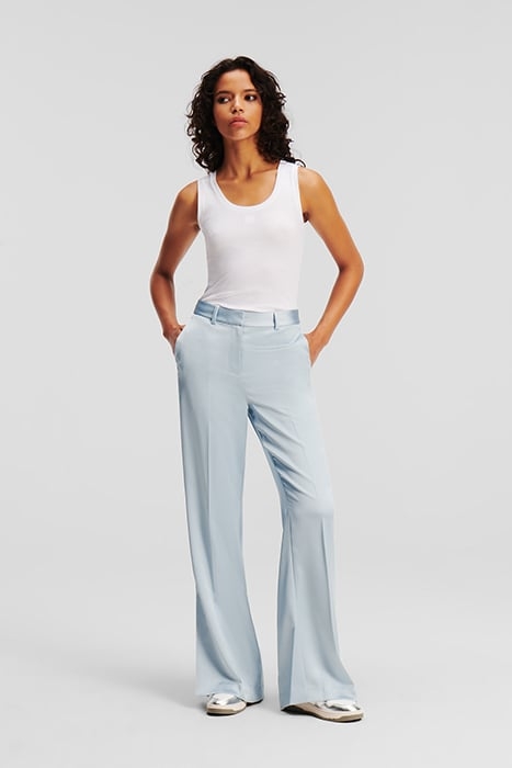 FLUID SATIN TAILORED PANTS CASHMERE BLUE 1