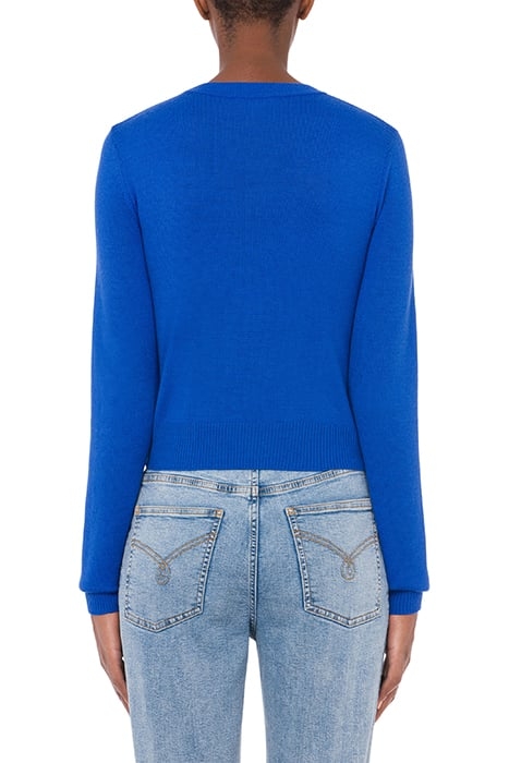 RHINESTONE LOGO WOOL BLEND SWEATER BLUE 2