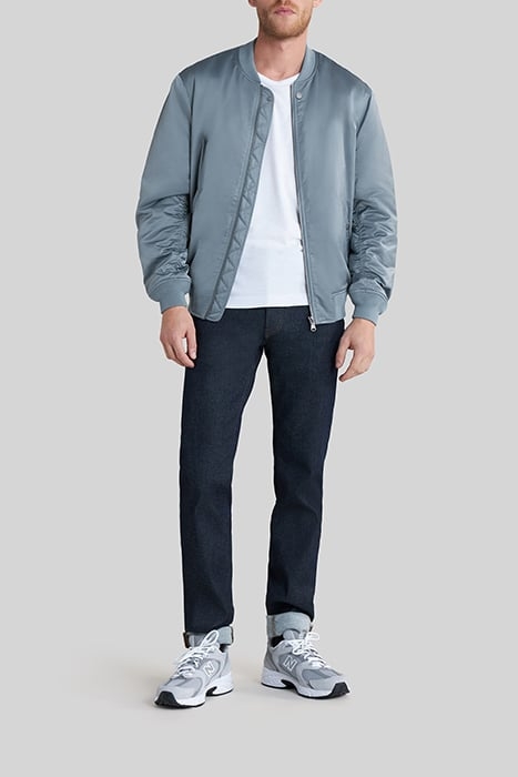 LIGHT BLUE SATIN NYLON BOMBER JACKET 3