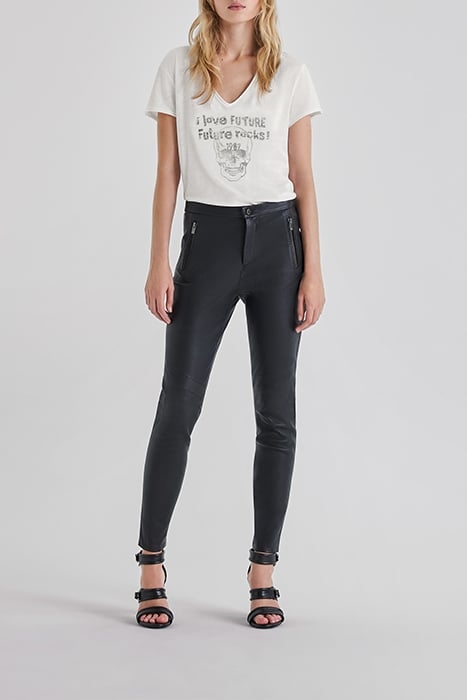 WHITE ORGANIC COTTON T-SHIRT WITH SKULL IMAGE 3