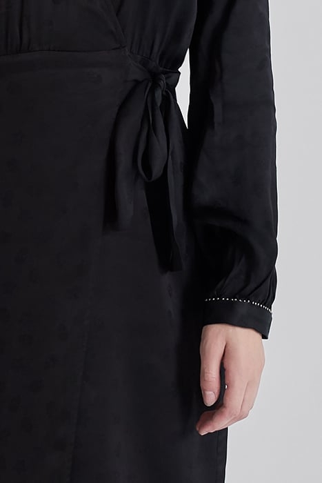 BLACK ROCK MOTIF JACQUARD WRAP DRESS 6