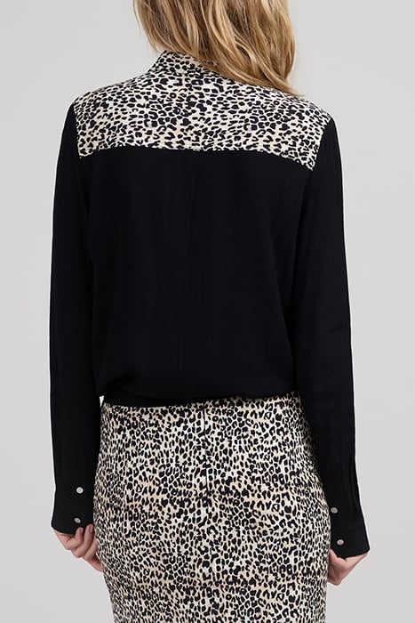 BLACK LENZING™ ECOVERO™ ROCK LEOPARD DETAIL SHIRT 2