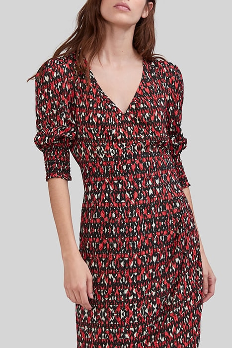 BLACK IKAT PRINT MIDI DRESS 3