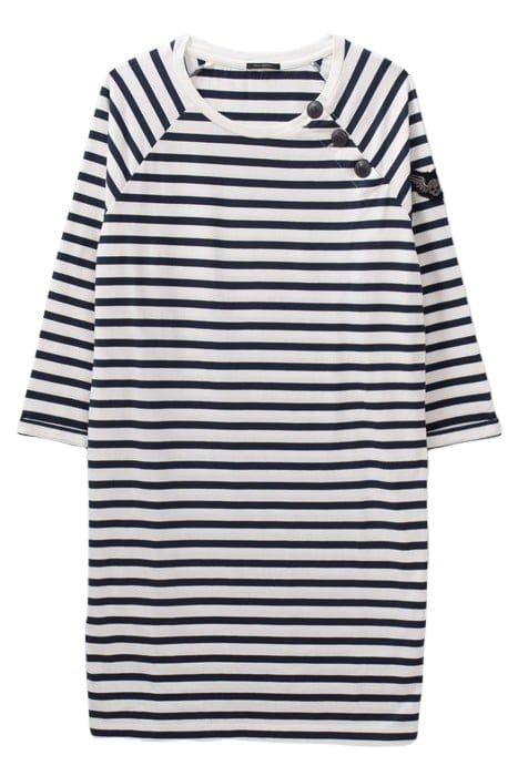 ECRU SAILOR-STRIPE DRESS WITH BADGE ON SLEEVE 4