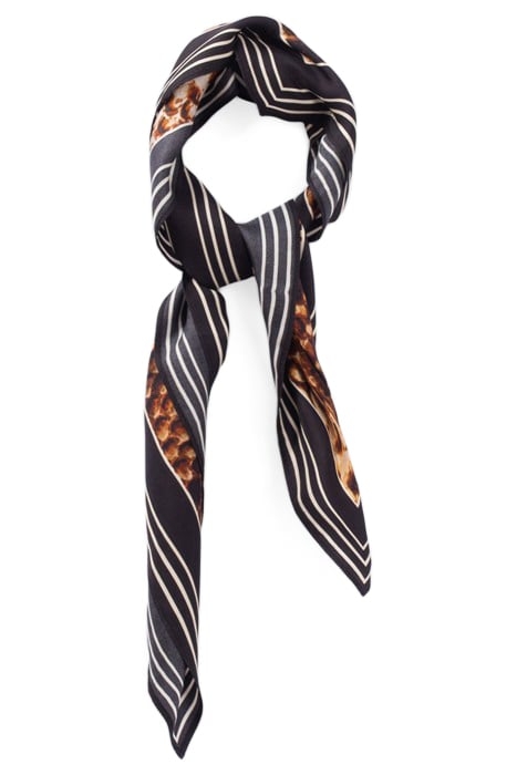 PURE EDITION – COGNAC PYTHON PRINT SQUARE SCARF 1