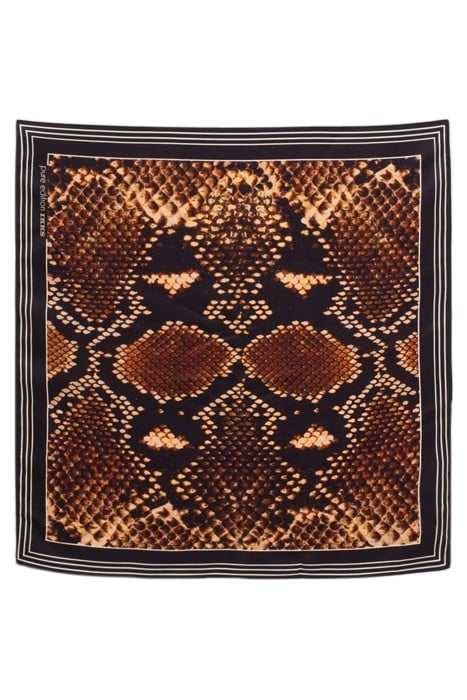 PURE EDITION – COGNAC PYTHON PRINT SQUARE SCARF 3
