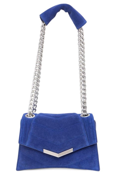 COBALT SUEDE QUILTED BAG 1