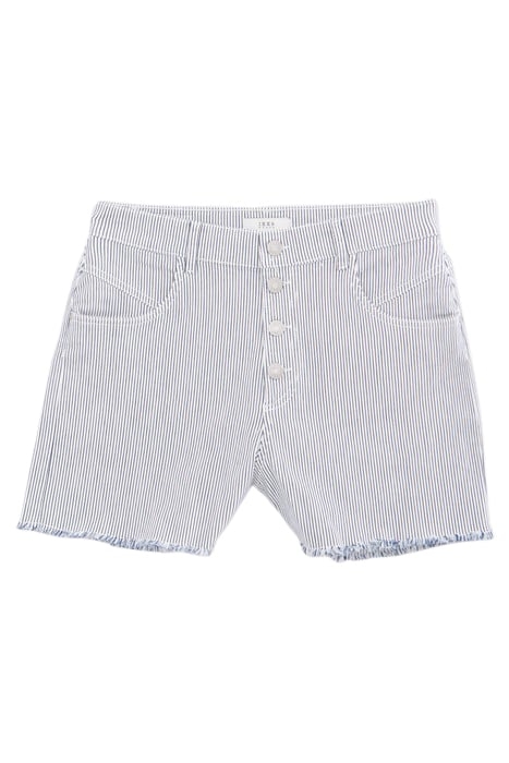 WHITE WATERLESS DENIM SHORTS WITH BLUE STRIPES 4