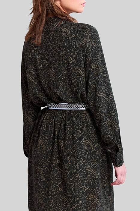 KHAKI LENZING™ ECOVERO™ FLORAL PAISLEY DRESS 4