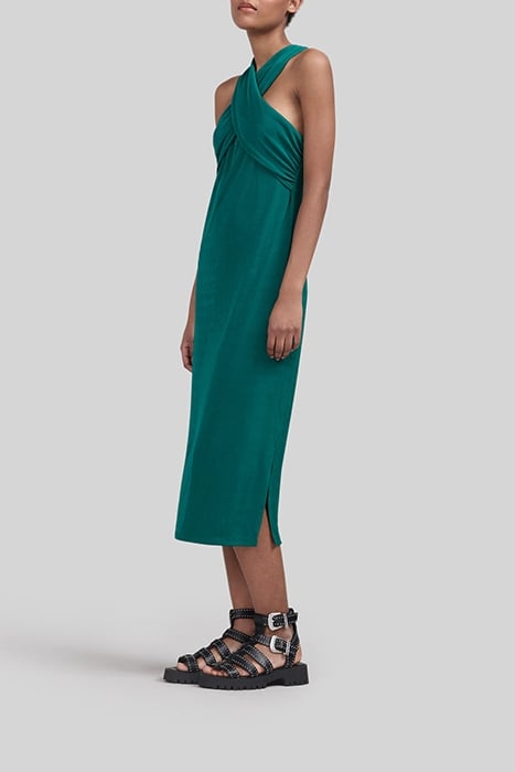 EMERALD CROSSOVER MIDI DRESS 3