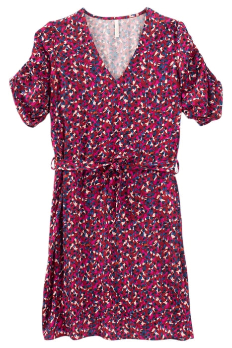 DARK RED TACHIST PRINT DRESS 4