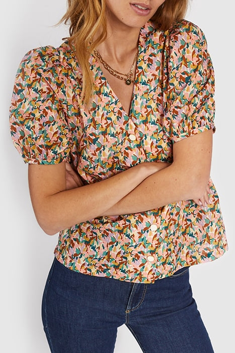 SALMON PINK TOP WITH FLORAL PRINT 5