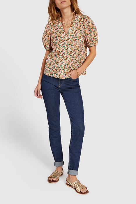 SALMON PINK TOP WITH FLORAL PRINT 3