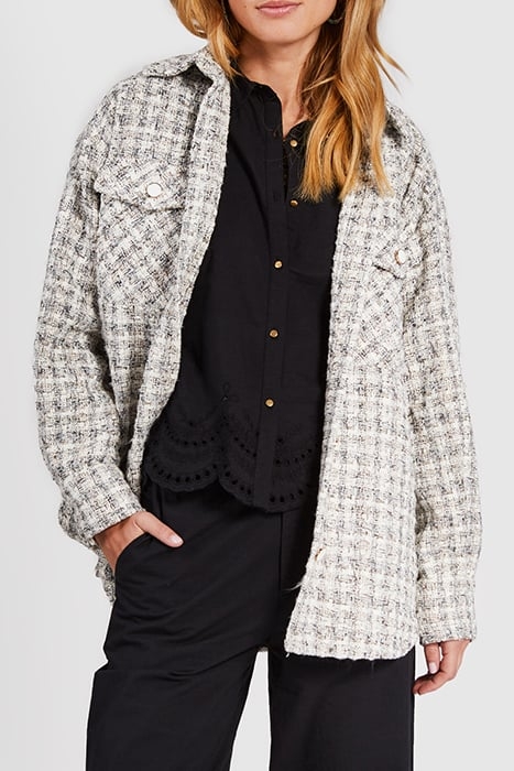 BEIGE TWEED-STYLE OVERSHIRT 1