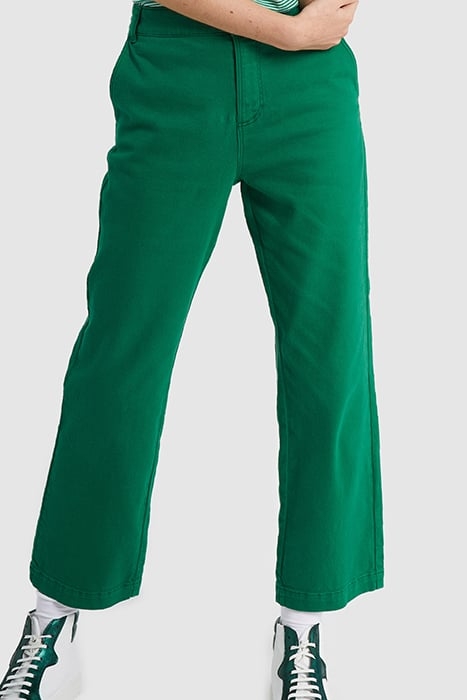 MEADOW GREEN FLARED JEANS 1