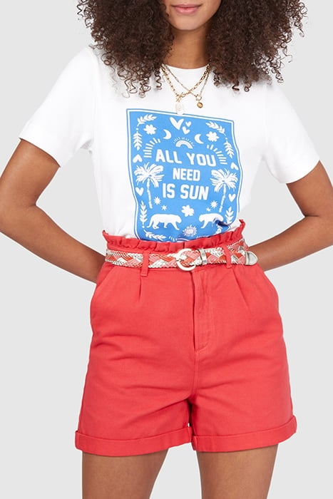 CORAL DENIM SHORTS 1