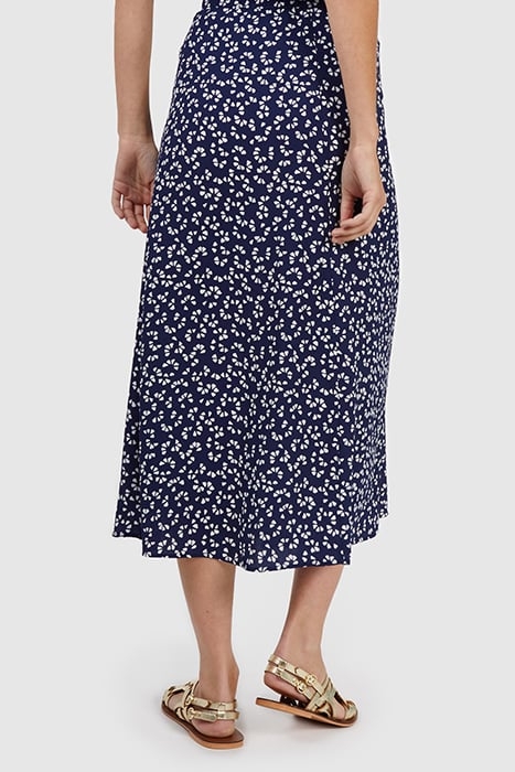 NAVY GRAPHIC PRINT LONG SKIRT 2