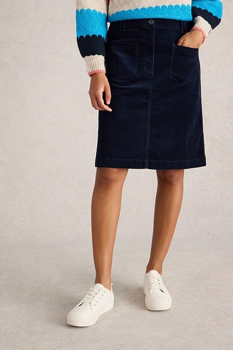 MELODY ORGANIC CORD SKIRT DARK NAVY 1