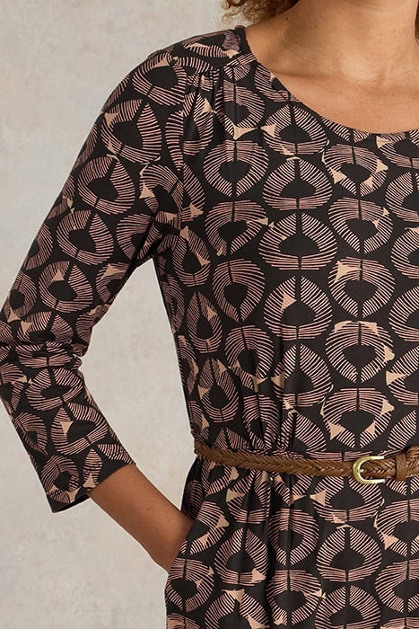 TALLIE JERSEY DRESS BLACK PRINT 5