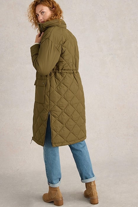 LORENA QUILTED COAT KHAKI GREEN 3