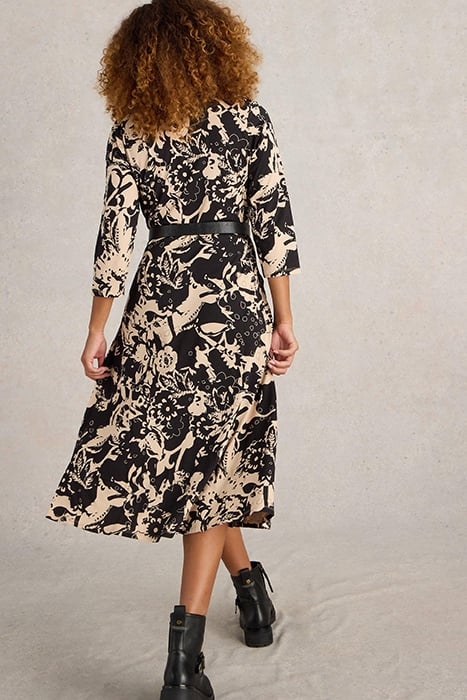 RUA JERSEY SHIRT DRESS BLACK MULTI 2