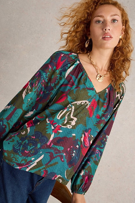 IMOGEN TOP GREEN PRINT 5