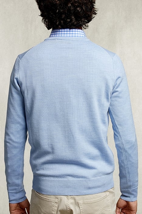 BASIC MERINO CREW NECK PULLOVER DOLPHIN MIX BLUE 2