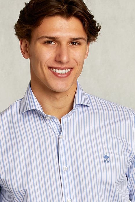 CUSTOM FIT STRIPED SHIRT BLUE/WHITE BLUE 4