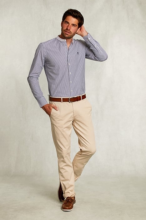 SLIM FIT STRIPED HENLEY SHIRT 3