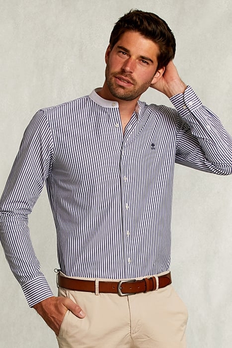 SLIM FIT STRIPED HENLEY SHIRT 1
