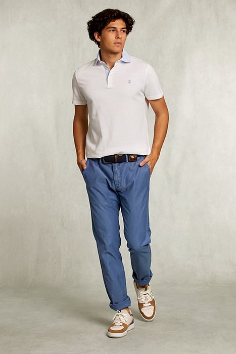 CUSTOM FIT COTTON-LINEN POLO WHITE WHITE 3