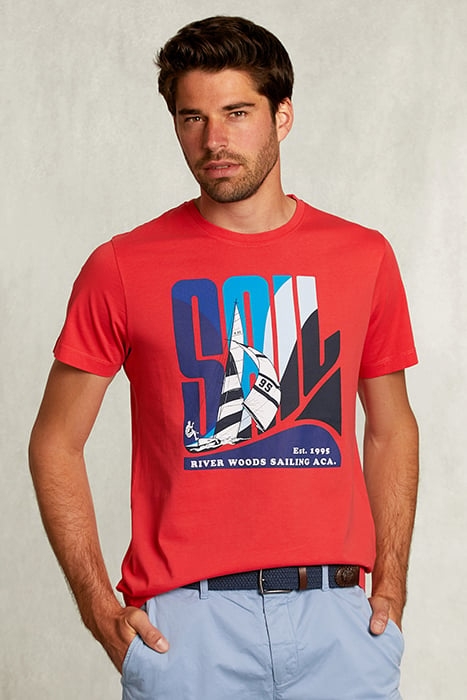 NORMAL FIT T-SHIRT IN POMEGRANATE RED 1