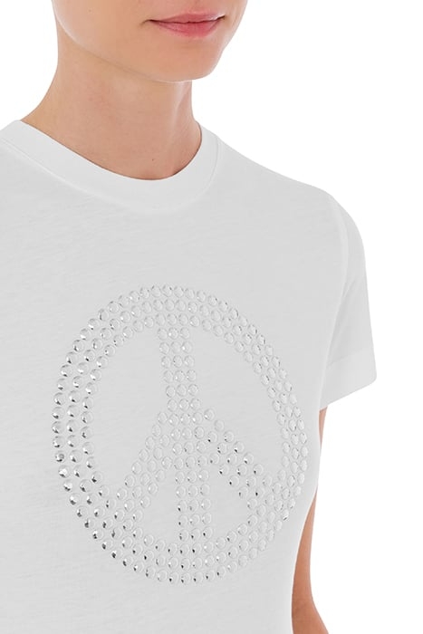 PEACE SYMBOL JERSEY T-SHIRT WHITE 4