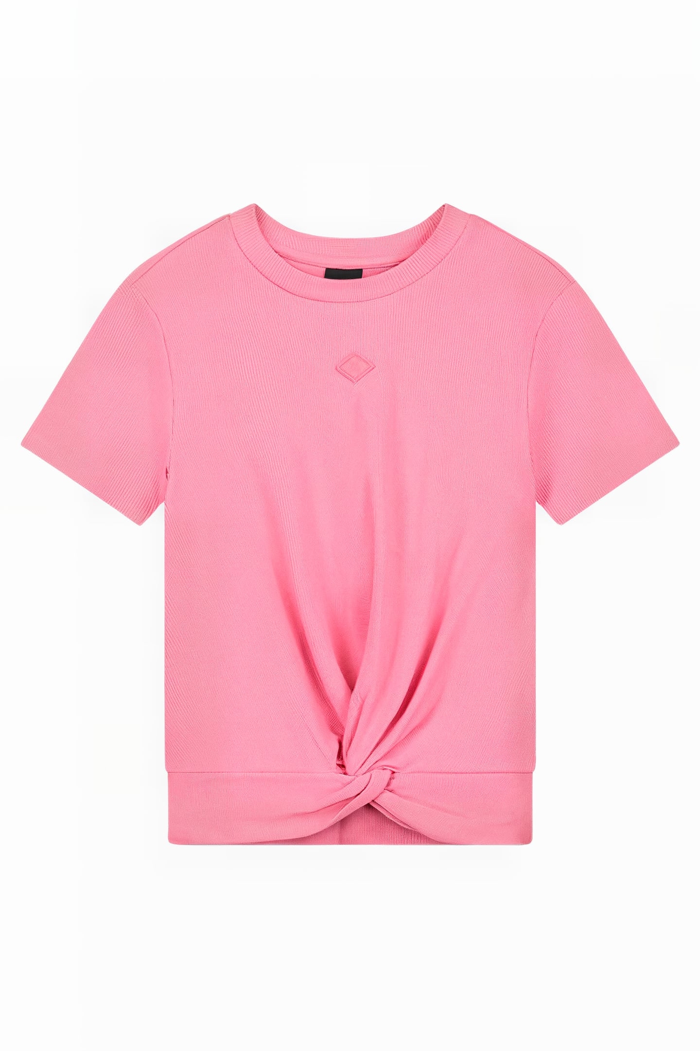 KNOT RIB T-SHIRT HOT PINK 1
