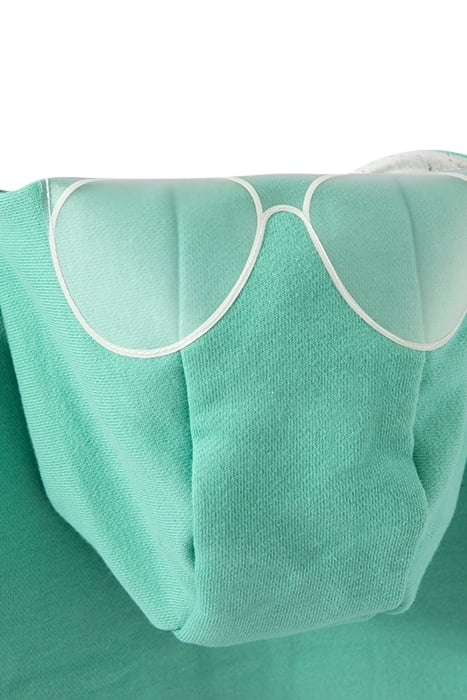 BABY BOYS’ GREEN SWEATSHIRT FABRIC CARDIGAN, GOGGLES HOOD 4