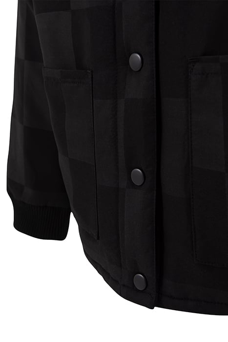 GIRLS' BLACK PADDED JACKET WITH TONE-ON-TONE CHECKERBOARD 4