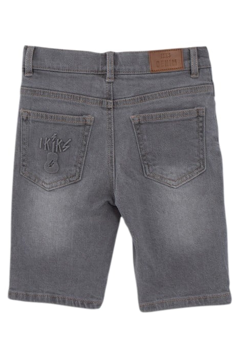 BOYS' GREY DENIM EMBOSSED BACK WATERLESS BERMUDA SHORTS 2