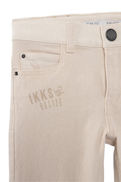 BOYS’ BEIGE SLIM JEANS WITH MIXED PRINT AND EMBROIDERY 3