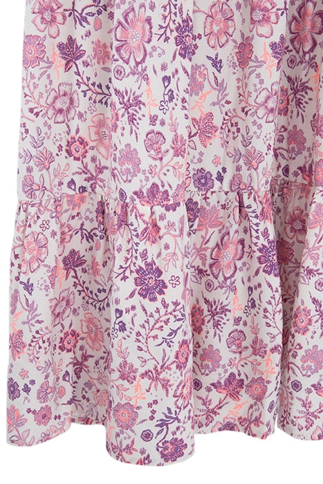 GIRLS’ OFF-WHITE LONG DRESS WITH VIOLET FLOWER PRINT 5