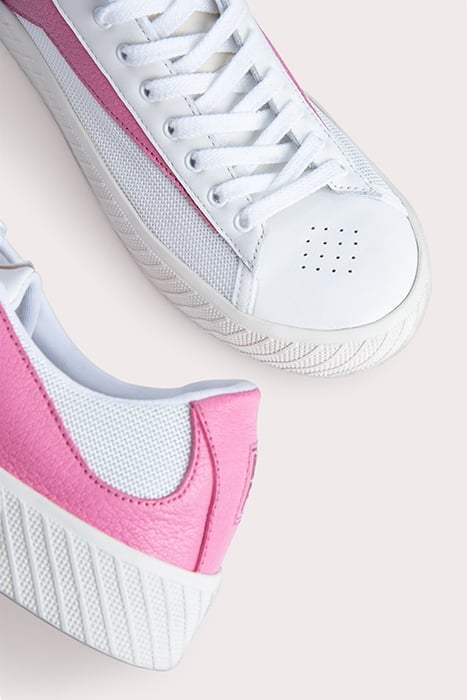 RODINA WHITE AND PASTEL PINK GRAINED LEATHER WHITE AND PASTE 5