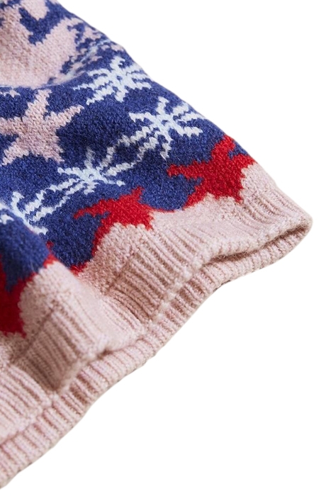 REINDEER FAIRISLE SNOOD PINK MULTI 3