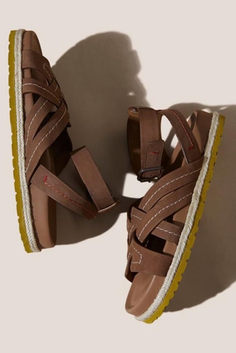 WEAVE FOOTBED SANDAL MID TAN 3