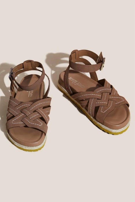 WEAVE FOOTBED SANDAL MID TAN 2