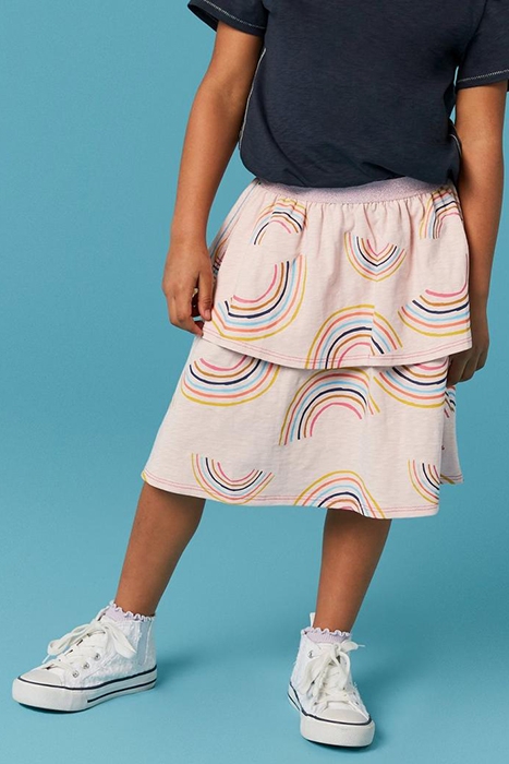 INDIA PRINTED TIERED SKIRT LIGHT PINK 1