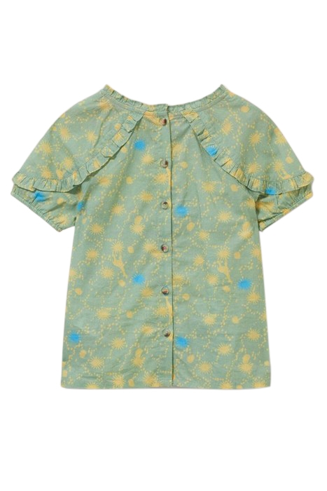 PRINTED WOVEN TOP GREEN MULTI 2