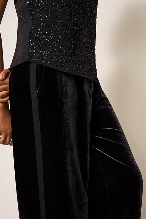 JENNY VELVET WIDE LEG TROUSER PURE BLACK 4